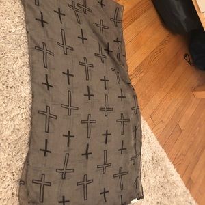 Grey cross symbol scarf